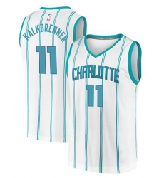 Men Charlotte Hornets 11 Ryan Kalkbrenner White 2025 Draft Association Edition Stitched Basketball Jersey