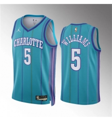 Men Charlotte Hornets 5 Mark Williams Teal 2023 24 Classic Edition Stitched Basketball Jersey