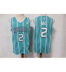 Men Nike Charlotte Hornets 2 LaMelo Ball Aqua NBA Jordan Swingman 2021 Jordan Brand Jersey