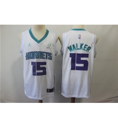 Nike Hornets 15 Kemba Walker White Jordan Brand Swingman Jersey