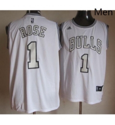 Bulls 1 Derrick Rose White On White Stitched NBA Jersey