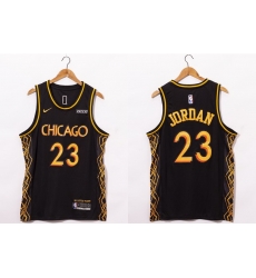 Men Chicago Bulls 23 Michael Jordan NEW Black Nike 2021 Swingman City Edition Jersey