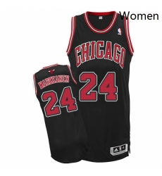 Womens Adidas Chicago Bulls 24 Lauri Markkanen Authentic Black Alternate NBA Jersey