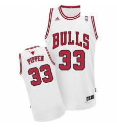 Youth Adidas Chicago Bulls 33 Scottie Pippen Swingman White Home NBA Jersey