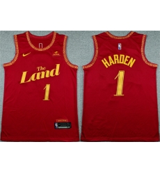 Men Cleveland Cavaliers 1 James Harden Wine 2023 24 City Edition Stitched Jersey Men Cleveland Cavaliers 1 James Harden Wine 2023 24 City Edition Stitched Jersey