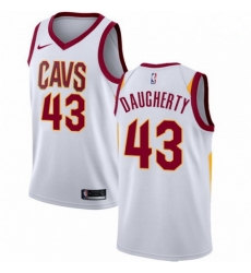 Mens Nike Cleveland Cavaliers 43 Brad Daugherty Authentic White Home NBA Jersey Association Edition