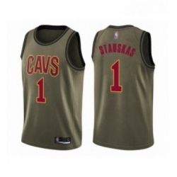 Youth Cleveland Cavaliers 1 Nik Stauskas Swingman Green Salute to Service Basketball Jersey 