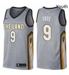 Youth Nike Cleveland Cavaliers 9 Channing Frye Swingman Gray NBA Jersey City Edition