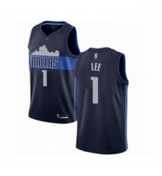 Mens Dallas Mavericks 1 Courtney Lee Authentic Navy Blue Basketball Jersey Statement Edition 