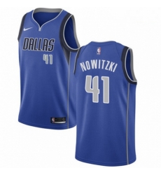 Mens Nike Dallas Mavericks 41 Dirk Nowitzki Swingman Royal Blue Road NBA Jersey Icon Edition