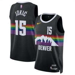 Men Denver Nuggets 15 Nikola Joki u0107 Black 2025 26 City Edition Stitched Basketball Jersey
