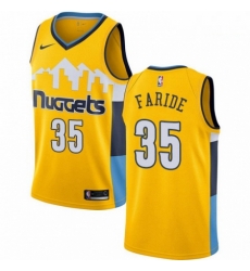 Mens Nike Denver Nuggets 35 Kenneth Faried Swingman Gold Alternate NBA Jersey Statement Edition