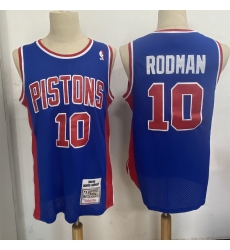 Men Detroit Pistons 10 Dennis Rodman Blue 1988 89 Hardwood Clas