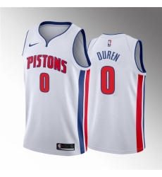 Men's Detroit Pistons #0 Jalen Duren 2020-21 White Association Edition Stitched Jersey