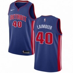 Mens Nike Detroit Pistons 40 Bill Laimbeer Swingman Royal Blue Road NBA Jersey Icon Edition