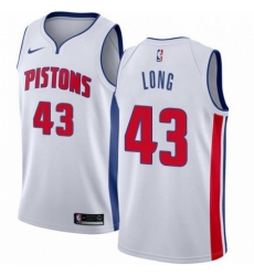 Mens Nike Detroit Pistons 43 Grant Long Swingman White Home NBA Jersey Association Edition