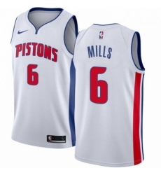 Mens Nike Detroit Pistons 6 Terry Mills Authentic White Home NBA Jersey Association Edition