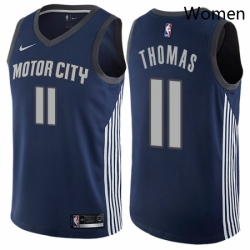 Womens Nike Detroit Pistons 11 Isiah Thomas Swingman Navy Blue NBA Jersey City Edition