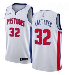 Womens Nike Detroit Pistons 32 Christian Laettner Authentic White Home NBA Jersey Association Edition