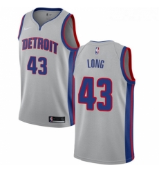 Womens Nike Detroit Pistons 43 Grant Long Swingman Silver NBA Jersey Statement Edition