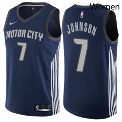 Womens Nike Detroit Pistons 7 Stanley Johnson Swingman Navy Blue NBA Jersey City Edition