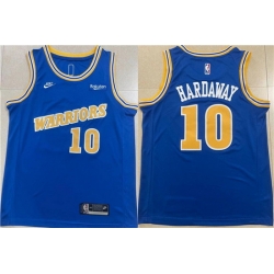 Men Golden State Warriors 10 Tim Hardaway Royal Stitched Jersey