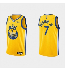 Men's Golden State Warriors #7 Patrick Baldwin Jr. 2022 Yellow Stitched Basketball Jersey