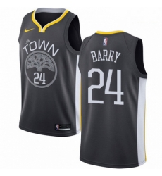 Mens Nike Golden State Warriors 24 Rick Barry Swingman Black Alternate NBA Jersey Statement Edition