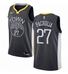 Mens Nike Golden State Warriors 27 Zaza Pachulia Swingman Black Alternate NBA Jersey Statement Edition