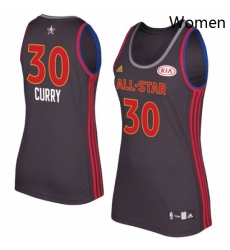 Womens Adidas Golden State Warriors 30 Stephen Curry Swingman Charcoal 2017 All Star NBA Jersey