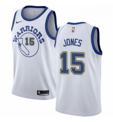 Womens Nike Golden State Warriors 15 Damian Jones Swingman White Hardwood Classics NBA Jersey