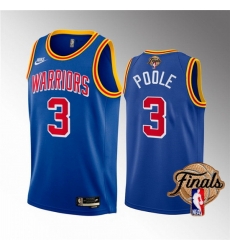 Youth Golden State Warriors 3 Jordan Poole 2022 Royal NBA Finals Stitched Jersey