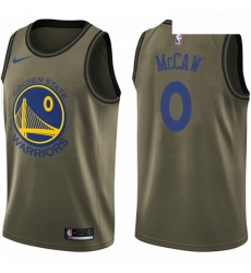 Youth Nike Golden State Warriors 0 Patrick McCaw Swingman Green Salute to Service NBA Jersey 