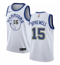 Youth Nike Golden State Warriors 15 Latrell Sprewell Swingman White Hardwood Classics NBA Jersey