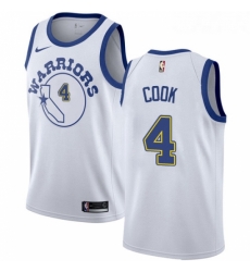 Youth Nike Golden State Warriors 4 Quinn Cook Swingman White Hardwood Classics NBA Jersey 