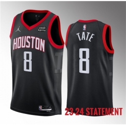 Men Houston Rockets 8 Jae 27Sean Tate Black 2023 Statement Edition Stitched Basketball Jersey