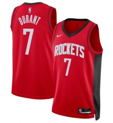 Men Houston Rockets Kevin Durant 7 Red Statement Edition Stitched Jersey Men Houston Rockets Kevin Durant 7 Red Statement Edition Stitched Jersey