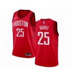 Mens Nike Houston Rockets 25 Robert Horry Red Swingman Jersey Earned Edition