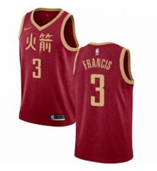 Mens Nike Houston Rockets 3 Steve Francis Swingman Red NBA Jersey 2018 19 City Edition