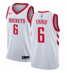 Mens Nike Houston Rockets 6 Tyler Ennis Swingman White Home NBA Jersey Association Edition 