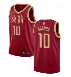 Womens Nike Houston Rockets 10 Eric Gordon Swingman Red NBA Jersey 2018 19 City Edition