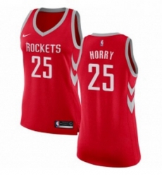 Womens Nike Houston Rockets 25 Robert Horry Authentic Red Road NBA Jersey Icon Edition