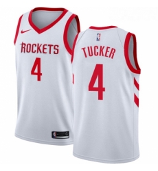 Womens Nike Houston Rockets 4 PJ Tucker Swingman White Home NBA Jersey Association Edition 