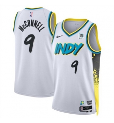 Men Indiana Pacers 9 T J  McConnell White 2024 25 City Edition Stitched Basketball Jersey