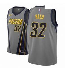 Men NBA 2018 19 Indiana Pacers 32 Davon Reed City Edition Gray Jersey 