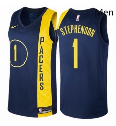 Mens Nike Indiana Pacers 1 Lance Stephenson Authentic Navy Blue NBA Jersey City Edition 