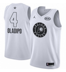 Mens Nike Jordan Indiana Pacers 4 Victor Oladipo Swingman White 2018 All Star Game NBA Jersey 