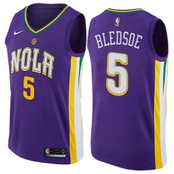 Men Nike New Orleans Pelicans 5 Eric Bledsoe Purple NBA Swingman City Edition Jersey