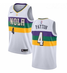 Mens Nike New Orleans Pelicans 4 Elfrid Payton Swingman White NBA Jersey City Edition 