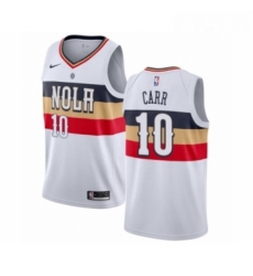 Womens Nike New Orleans Pelicans 10 Tony Carr White Swingman Jersey Earned Edition 